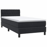 vidaXL Sommier à lattes de lit avec matelas et LED noir 90x210 cm velours