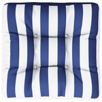 vidaXL Coussin de palette rayures bleues et blanches 50x50x12 cm tissu