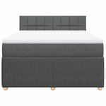 vidaXL Sommier à lattes de lit avec matelas Gris foncé 140x200cm Tissu