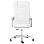 vidaXL Fauteuil de massage inclinable de bureau Blanc Similicuir