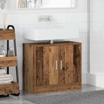vidaXL Cabinet de salle de bain avec porte Bois Ancien 63 x 29 x 55 cm