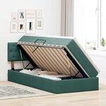 vidaXL Lit de Rangement avec matelas Vert foncé 100 x 200 cm Velours