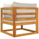 vidaXL Salon de jardin avec coussins 2 Pièces bois massif acacia