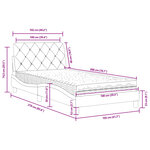 vidaXL Lit avec matelas noir 100x200 cm velours