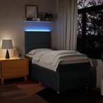 vidaXL Sommier à lattes de lit avec matelas Bleu 90x200 cm Tissu