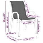 vidaXL Chaises empilables de jardin lot de 2 Noir Tissu textilène