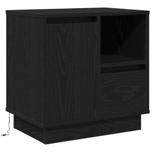 vidaXL Cabinet de chevet avec tiroir Chêne noir 50 x 34 5 x 50 cm.