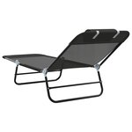 vidaXL Chaises longues pliantes 2 Pièces avec têtière textilène noire