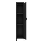 Armoire étagère meuble de rangement 180 x 38 x 38 cm métallique acier noir mat 03_0008914