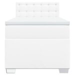 vidaXL Sommier à lattes de lit avec matelas Blanc 100x200cm Similicuir