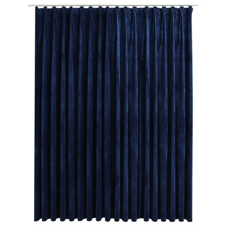 vidaXL Rideau occultant avec crochets Velours Bleu foncé 290x245 cm