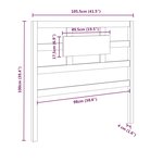 vidaXL Tête de lit blanc 105 5x4x100 cm bois massif de pin