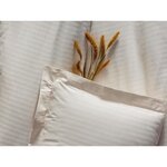 Parure de lit - housse de couette 220 x 240 + 2 taies d'oreiller 60 x 60 - Satiné coton - Écru