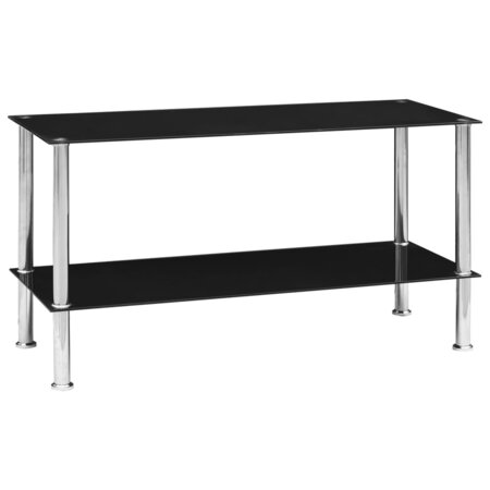 vidaXL Table basse Noir 110x43x60 cm Verre trempé