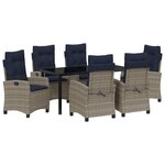 vidaXL Ensemble de salle à manger pour jardin 7 Pièces Gris polyrotin