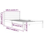 vidaXL Cadre de lit Bois de pin massif 100x200 cm blanc