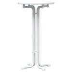 vidaXL Table de bar blanc Ø60x110 cm bois d'ingénierie et acier