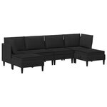 vidaXL Ensemble de meubles pour le salon 6 Pièces Noir Tissu