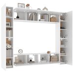 vidaXL Ensemble de meubles TV 8 Pièces Blanc Bois d'ingénierie