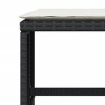 vidaXL Tabourets de jardin et coussins lot de 4 noir 40x40x35 cm rotin