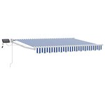 vidaXL Store rétractable manuel avec LEDs Bleu et Blanc 3 5 x 2 5 m
