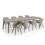 Table de jardin Design contemporain 320cm Cappucino - ALLIBERT BY KETER - 8 a 10 personnes avec allonge - LIMA