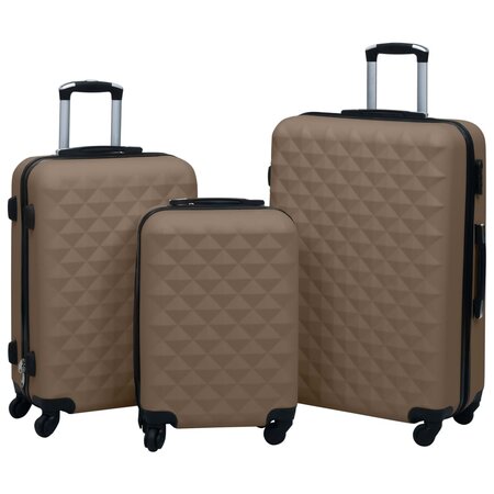 vidaXL Ensemble de valises rigides 3 Pièces Marron ABS