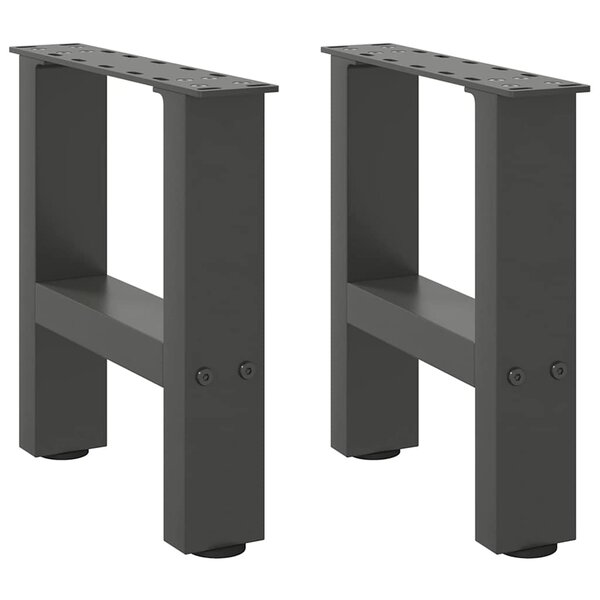vidaXL Pieds de table basse Anthracite 2 pièces 40 x (30-31) cm Acier