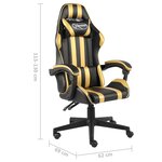 vidaXL Fauteuil de jeux vidéo Noir et doré Similicuir