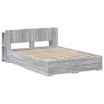 vidaXL Cadre de lit avec rangement Sonoma gris 160 x 200 cm