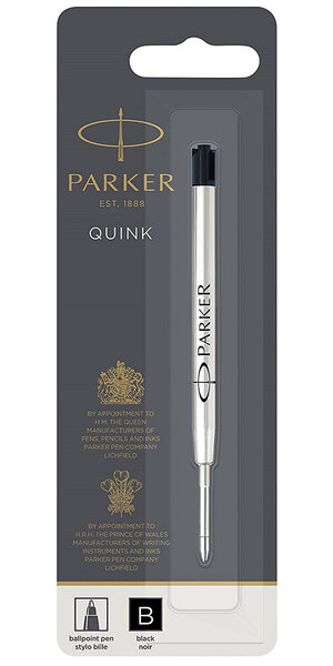 PARKER recharge bille Quinkflow  pointe large  noire  blister X 1