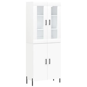 vidaXL Buffet haut Blanc 69 5x34x180 cm Bois d'ingénierie