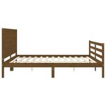 vidaXL Cadre de lit sans matelas marron miel 200x200 cm bois massif