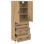 vidaXL Haut Armoire 2 Pièces Chêne artisanal Bois d'ingénierie et verre