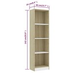 vidaXL Bibliothèque à 4 niveaux Blanc et chêne sonoma Bois ingénierie
