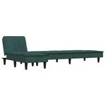vidaXL Canapé-lit en forme de L vert foncé 255x140x70 cm velours