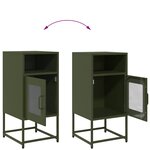 vidaXL Table de chevet vert olive 36x39x78 cm acier laminé à froid