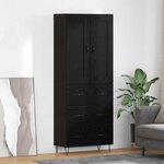 vidaXL Haut Armoire Chêne noir 69 5 x 34 x 180 cm Bois d'ingénierie