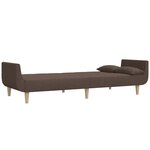 vidaXL Canapé-lit à 2 places avec deux oreillers Taupe Tissu