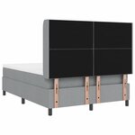 vidaXL Lit à ressorts avec matelas Gris clair 140 x 200 cm tissu