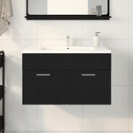 Meuble de salle de bain vidaXL Noir Chêne 90x38 5x46 cm Bois d'ingénierie