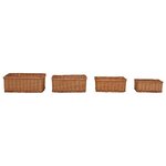 vidaXL Ensemble de paniers gigognes 4 Pièces Marron Saule
