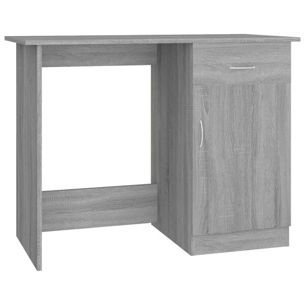 Bureau table poste de travail meuble d'ordinateur informatique étude sonoma 100 x 50 x 76 cm bois d'ingénierie gris 02_0023939