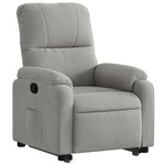 vidaXL Fauteuil inclinable gris clair tissu microfibre