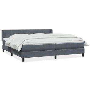vidaXL Sommier à lattes de lit et matelas gris foncé 180x210cm velours