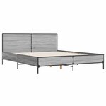 vidaXL Cadre de lit sans matelas sonoma gris 135x190 cm