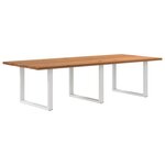 vidaXL Table à manger marron clair bois de chêne massif rectangulaire