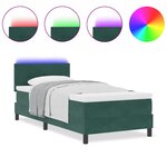 vidaXL Lit à ressorts avec matelas Vert foncé 100 x 200 cm Velours
