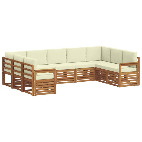 vidaXL Ensemble de canapés d'extérieur 9 pc Naturel et Crème