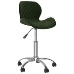 vidaXL Chaise pivotante de salle à manger Vert foncé Velours